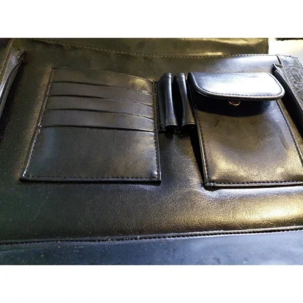 vintage Bellerose Faux Leather briefcase portfolio 80s classic Missing Strap - Picture 5 of 16